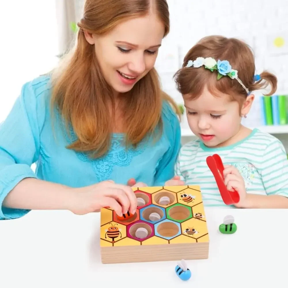 Montessori Wooden Motor Skills Toys Lot of 3 Toddler Sensory Activity Learning